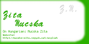 zita mucska business card